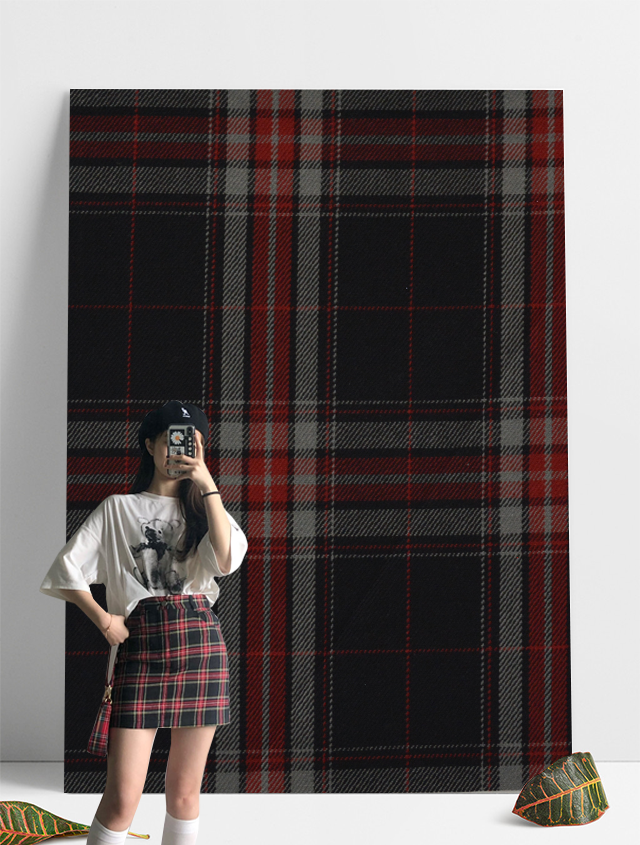 A-0030 元青桔红格